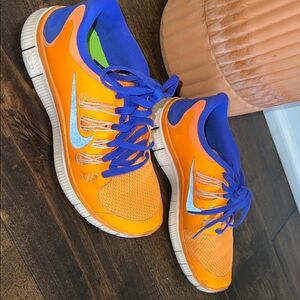 Neon Orange Nike Free Running Shoes
